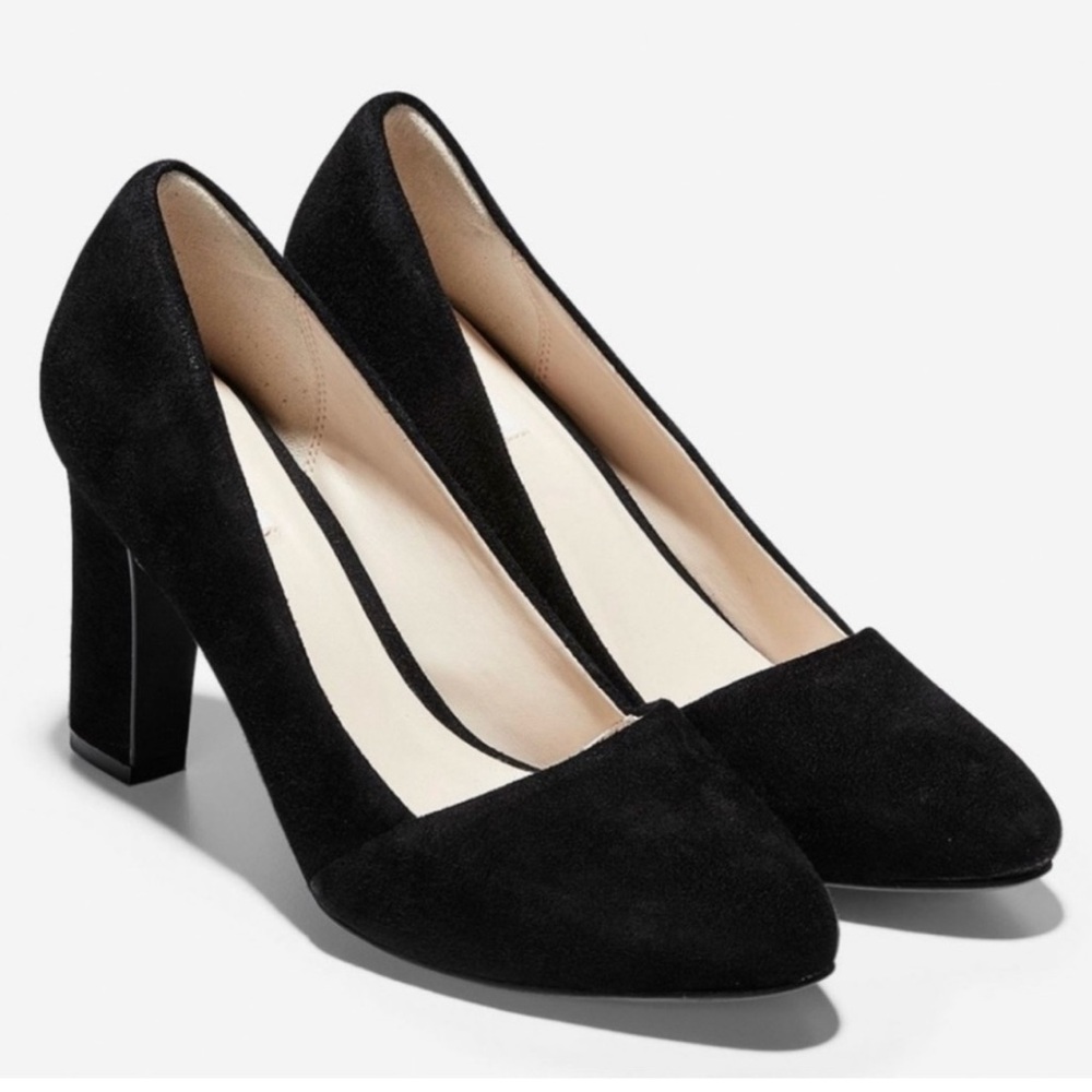 Cole Haan Kinslee Grand.OS Black Suede High Heel Pumps Size 8.5B